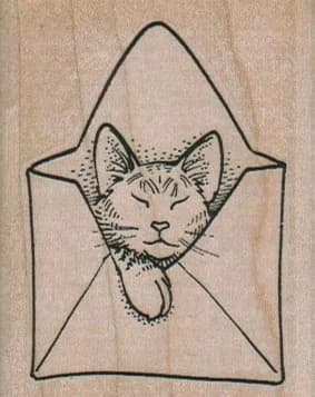 Cat In Envelope 2 X 2 1/2