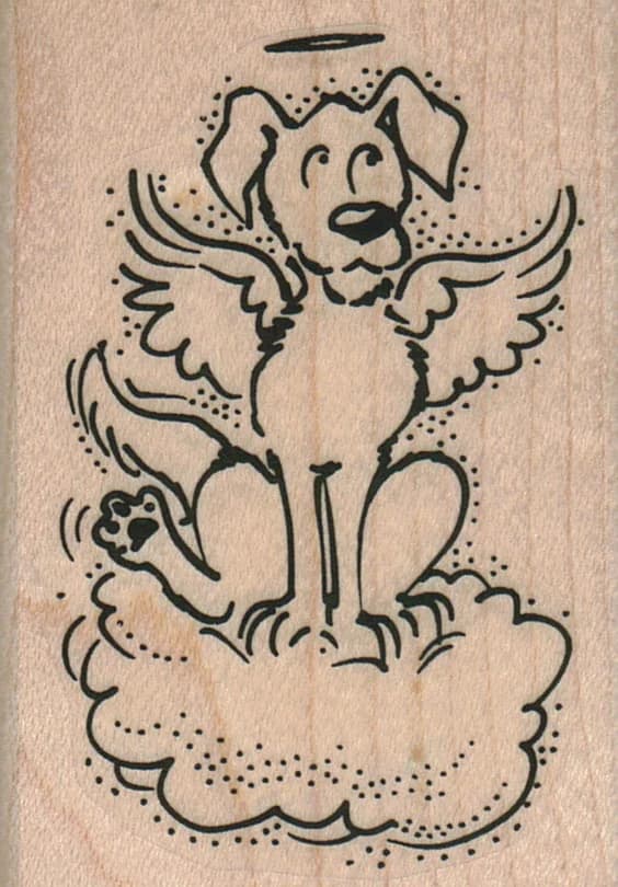 Angel Dog On Cloud 2 X 2 3/4