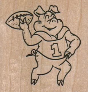 Pig Throwing Pigskin 2 1/4 X 2 1/4