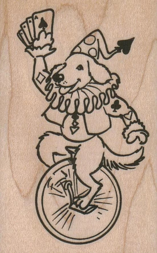 Card Dog On Unicycle 2 X 3