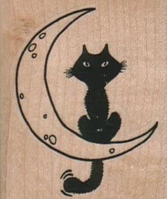 Cat On Moon 1 3/4 X 2
