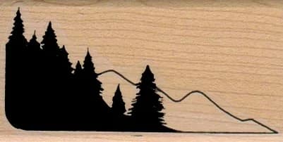 Trees And Mountain 1 1/2 X 2 3/4