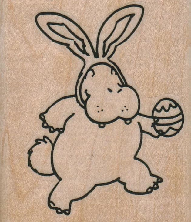 Easter Bunny Hippo 2 1/4 X 2 1/2