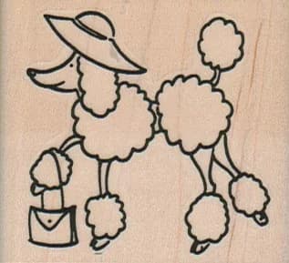 Poodle With Purse 2 1/4 X 2