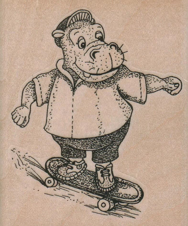 Hippo Skateboarding 2 3/4 X 3 1/4