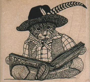 Cat Reading Book 2 1/2 X 2 1/4