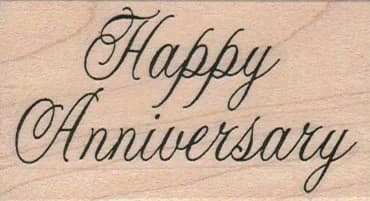 Happy Anniversary (script) 1 1/2 X 2 1/2