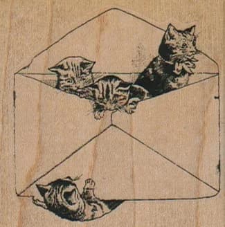 Envelope Kitties 2 1/4 X 2 1/4