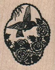 Bird & Flowers 1 1/2 X 1 3/4