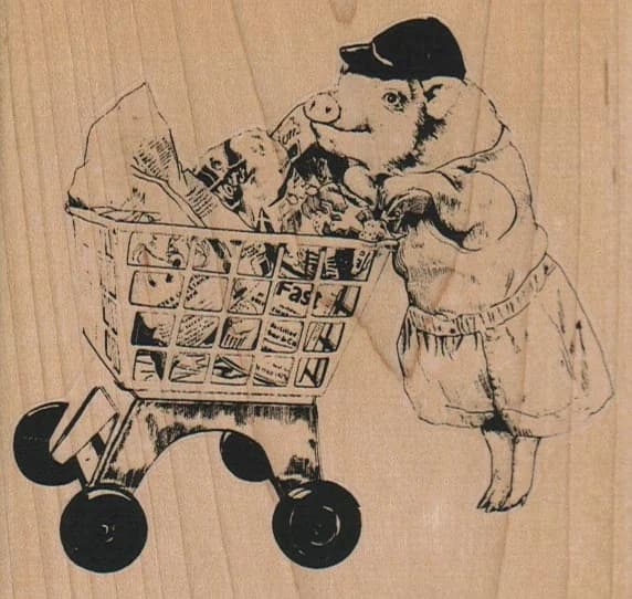 Piggie Shopper 3 3/4 X 3 1/2