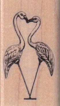 Flamingos Kissing/small 1 1/2 X 2 1/4