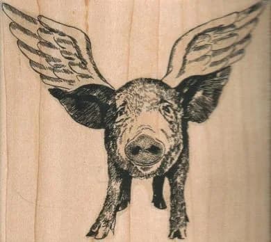Winged Pig Large 4 1/2 X 4 3/4