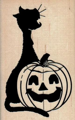 Cat And Pumpkin 2 1/4 X 3 1/2