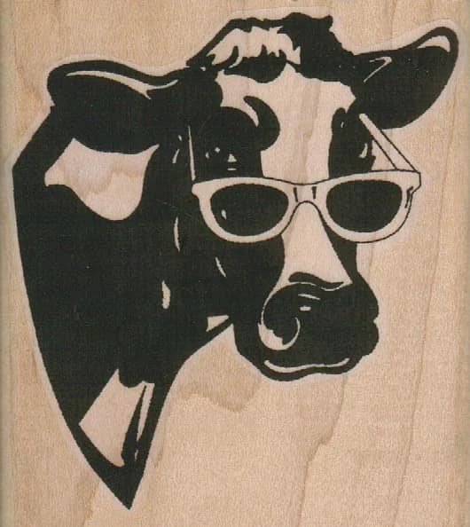 Cow With Sunglasses 2 3/4 X 3