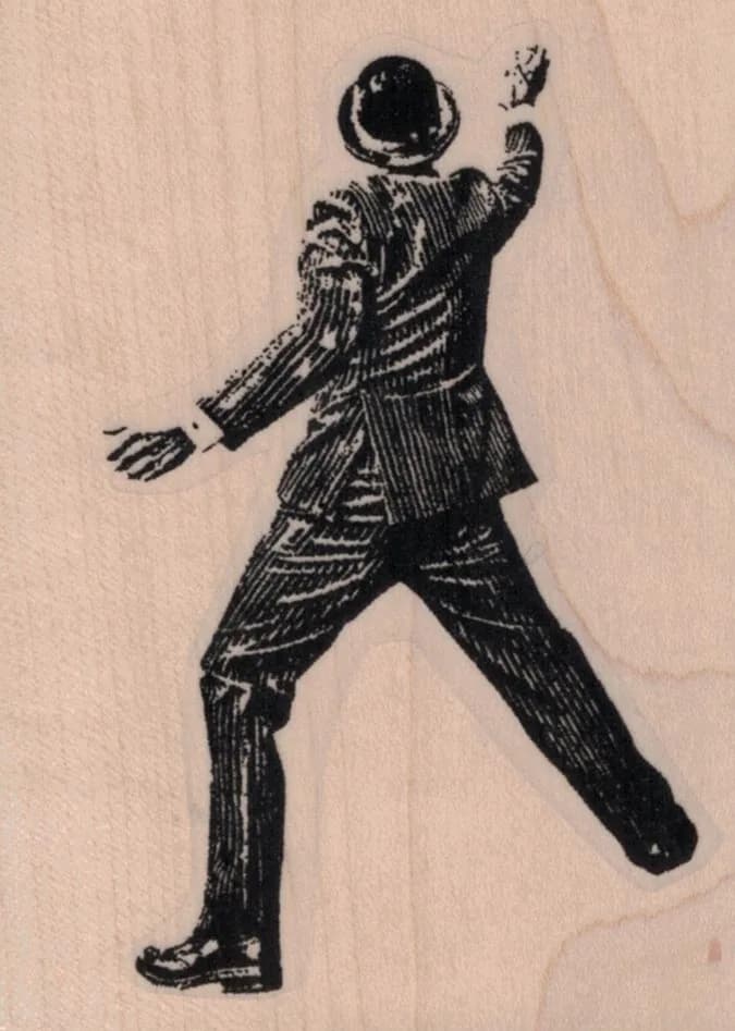 Banksy Man In Suit Spraypainter 2 1/2 x 3 1/4