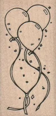 Balloons And Confetti 1 1/2 X 2 3/4