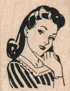 Lady Tilting Head 1 3/4 X 2 1/4