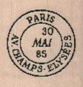 Paris Champs-elysees Cancellation 1 1/4 X 1 1/4