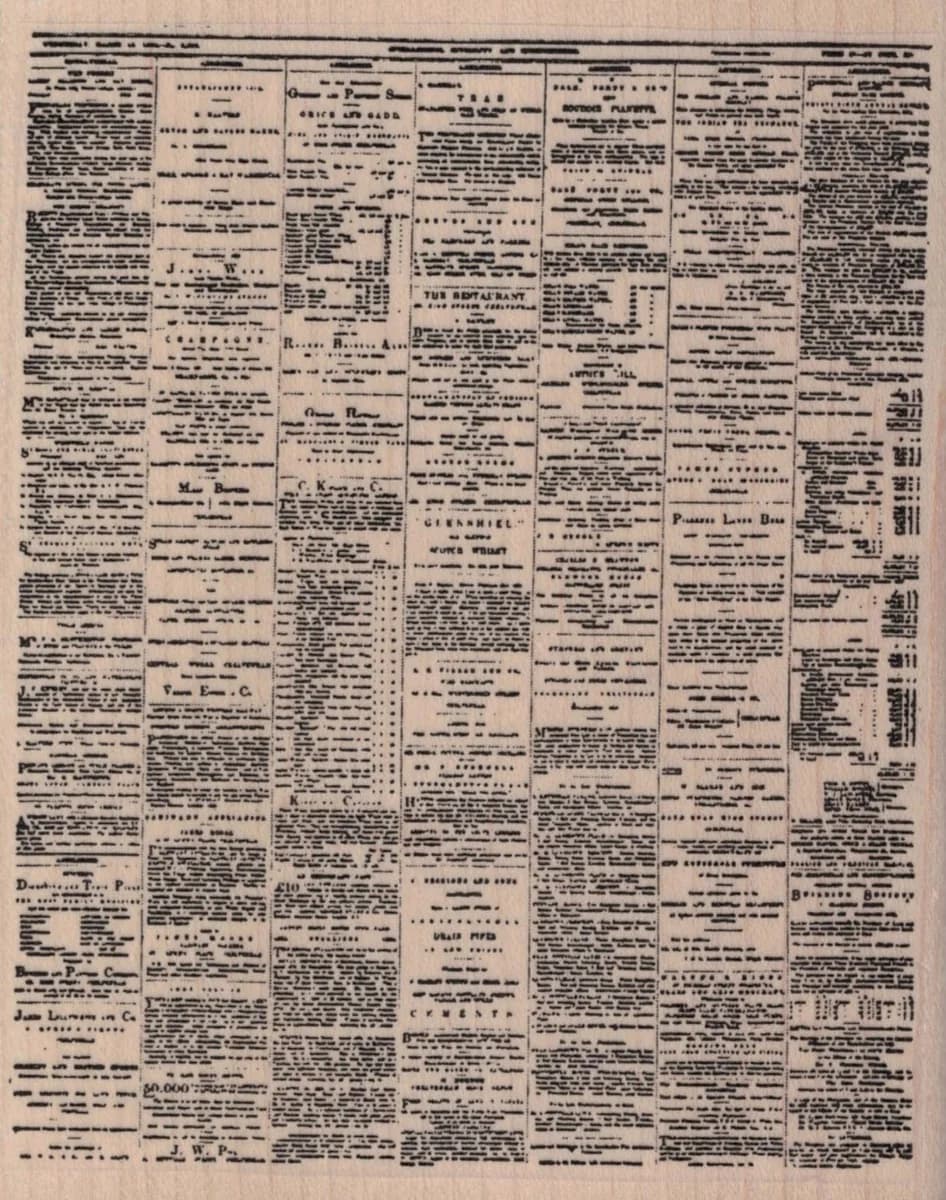 Sheet Of Newsprint 4 1/4 X 5 1/4