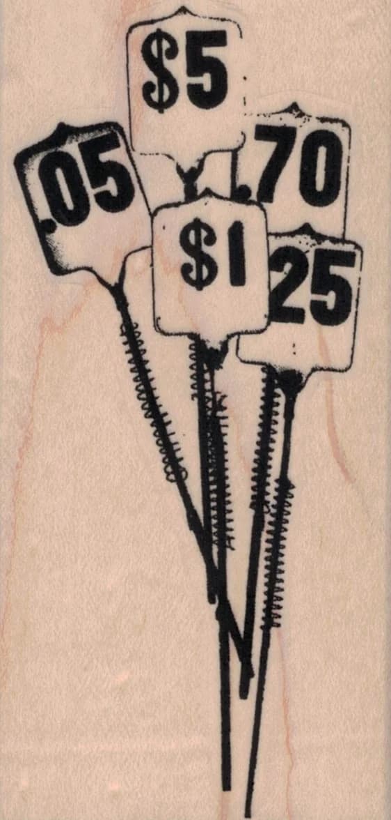 Antique Cash Register Price Flags 2 X 4