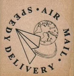 Air Mail Speedy Delivery 1 3/4 X 1 3/4