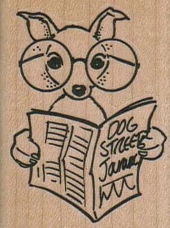 Dog Reading Dog Street 1 3/4 X 2 1/4