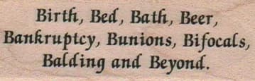 Birth, Bed, Bath 1 X 2 1/2