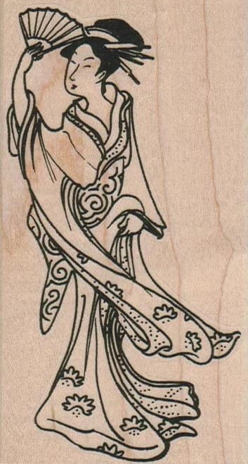 Geisha With Fan 2 1/2 X 4 1/2