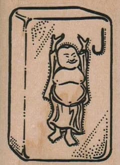 Buddha Mahjong Tile 1 3/4 X 2 1/4