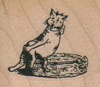 Kitty Relaxing On Hassock 1 1/2 X 1 1/4
