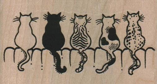 Cats On Fence 3 1/2 X 2