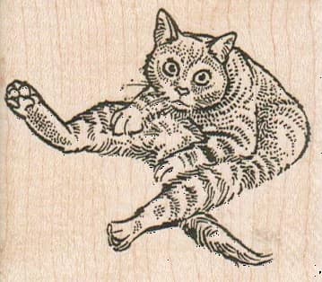 Cat Sitting Down On The Job 2 1/2 X 2 1/4