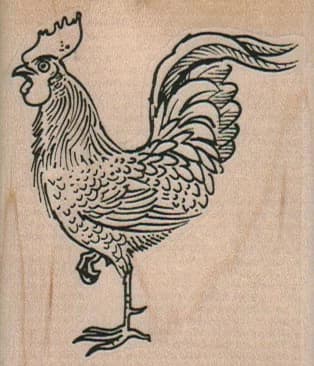 Rooster On One Leg 2 1/4 X 2 1/2