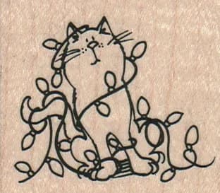 Cat Caught In Christmas Lights 2 1/4 X 2