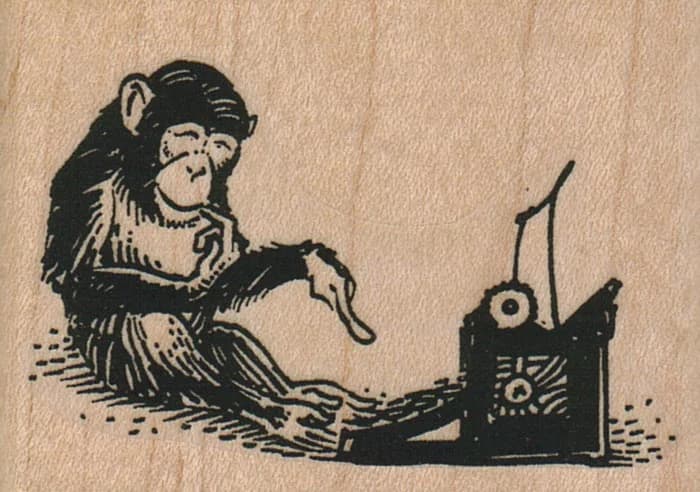 Chimp Typing 2 1/2 X 1 3/4
