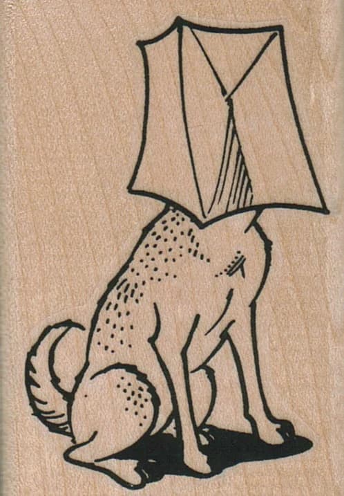 Dog With Bag On Head 1 3/4 X 2 1/2