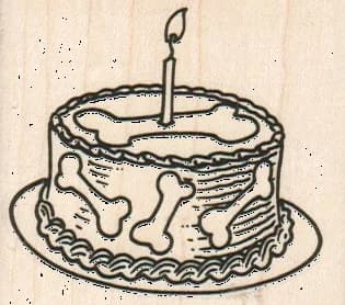 Dog Bone Birthday Cake 2 1/4 X 2