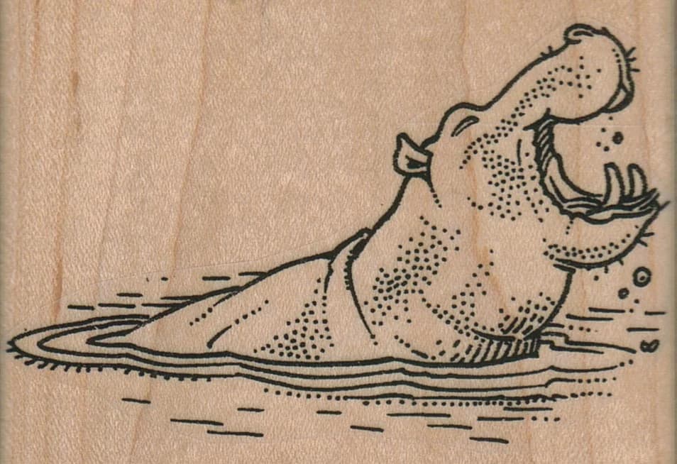 Hippo Laughing 3 1/2 X 2 1/4