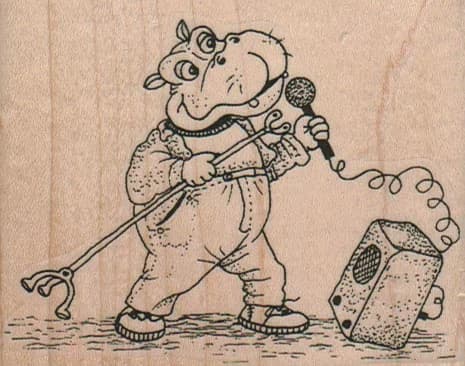 Singing Hippo 3 1/4 X 2 1/2