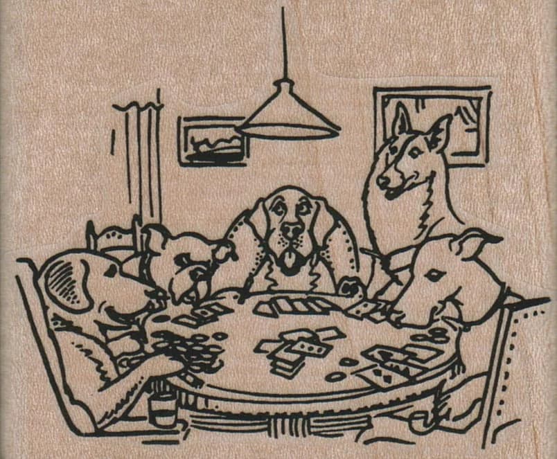 Dogs Playing Poker 2 3/4 X 2 1/4