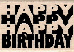 Happy Happy Happy Birthday 1 1/2 x 2 1/4-0
