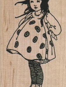 Girl In Polka Dot Dress 2 1/4 x 4-0