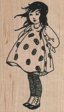 Girl In Polka Dot Dress 2 1/4 x 4