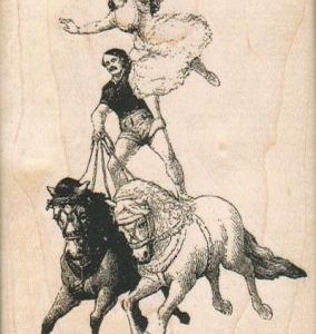 Acrobats On Horses 2 3/4 x 3 3/4-0