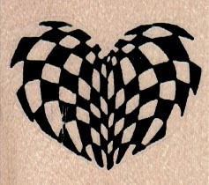 Checkerboard Heart Large) 1 3/4 x 1 1/2
