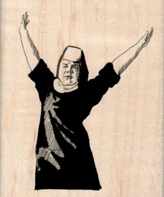 Nun With Hands Up 2 1/2 x 3