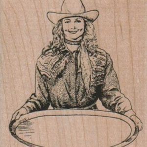 Cowgirl With Tray 2 1/2 x 2 3/4-0