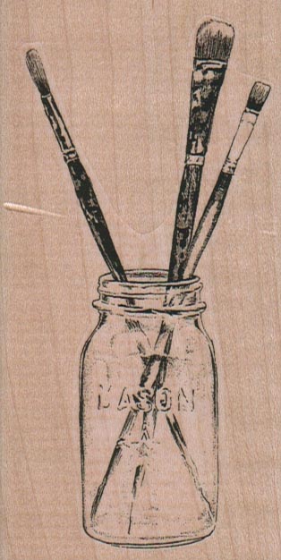 Paint Brushes in Jar 2 1/4 x 4 1/4