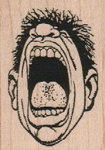 Screaming Man With Tongue 1 3/4 x 2 1/4