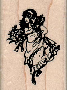 Girl Walking With Bouquet 1 1/2 x 2